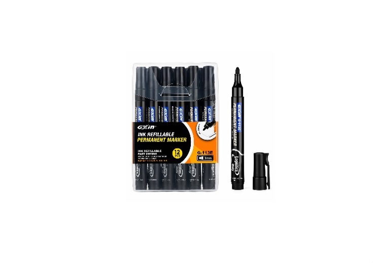 GXin Black permanent Marker 12Pcs