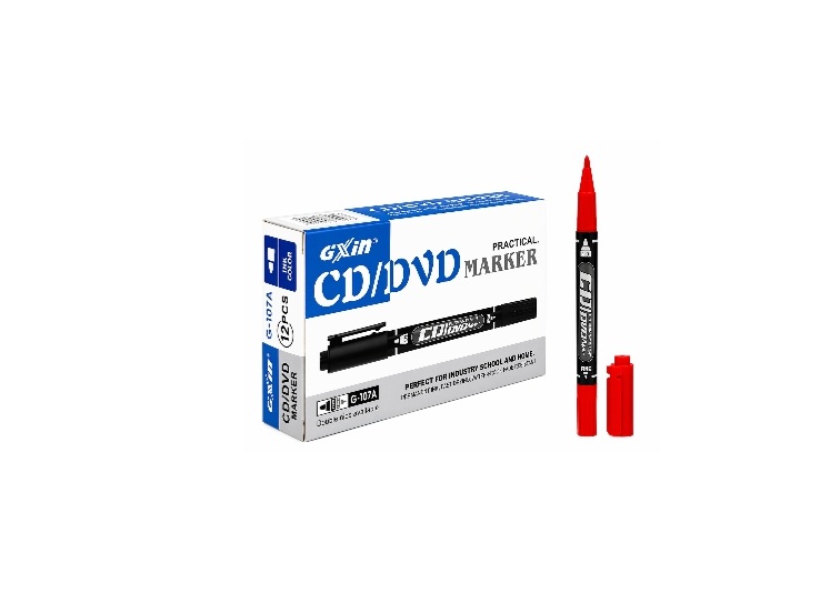 GiXin CD- Permanent Marker Red 12Pcs