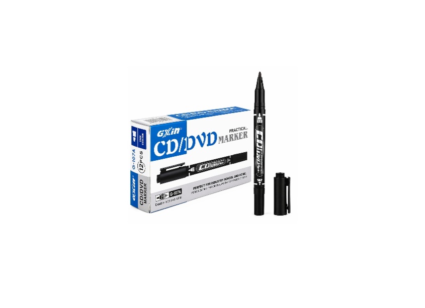 GiXin CD- Permanent Marker blcak 12Pcs