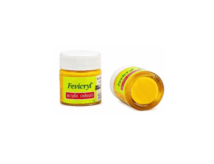 FEVICRYL Acrylic Colour -Yello 15ml 15Pcs Box