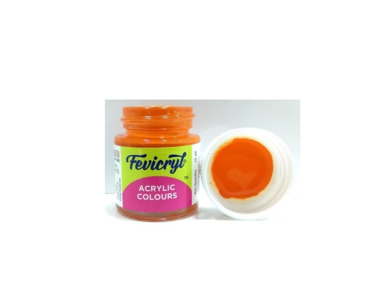 FEVICRYL Acrylic Colour - Orange 15ml 15Pcs Box