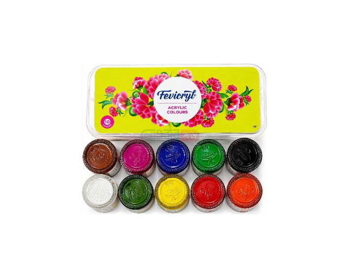FEVICRYL Acrylic Colour 10Pcs  Indian