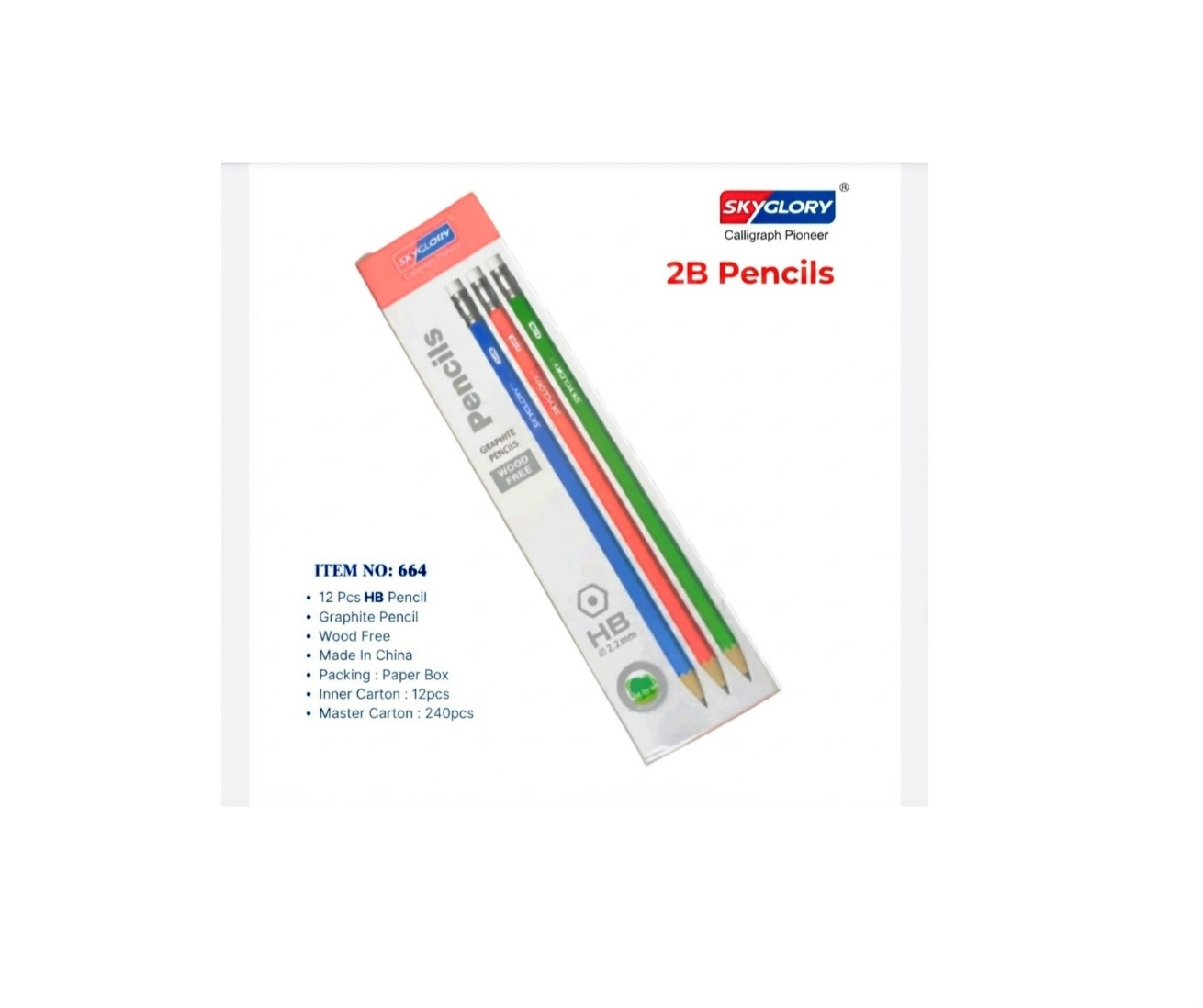 Pencil 2B No 664 12Pcs 50tk 12Box