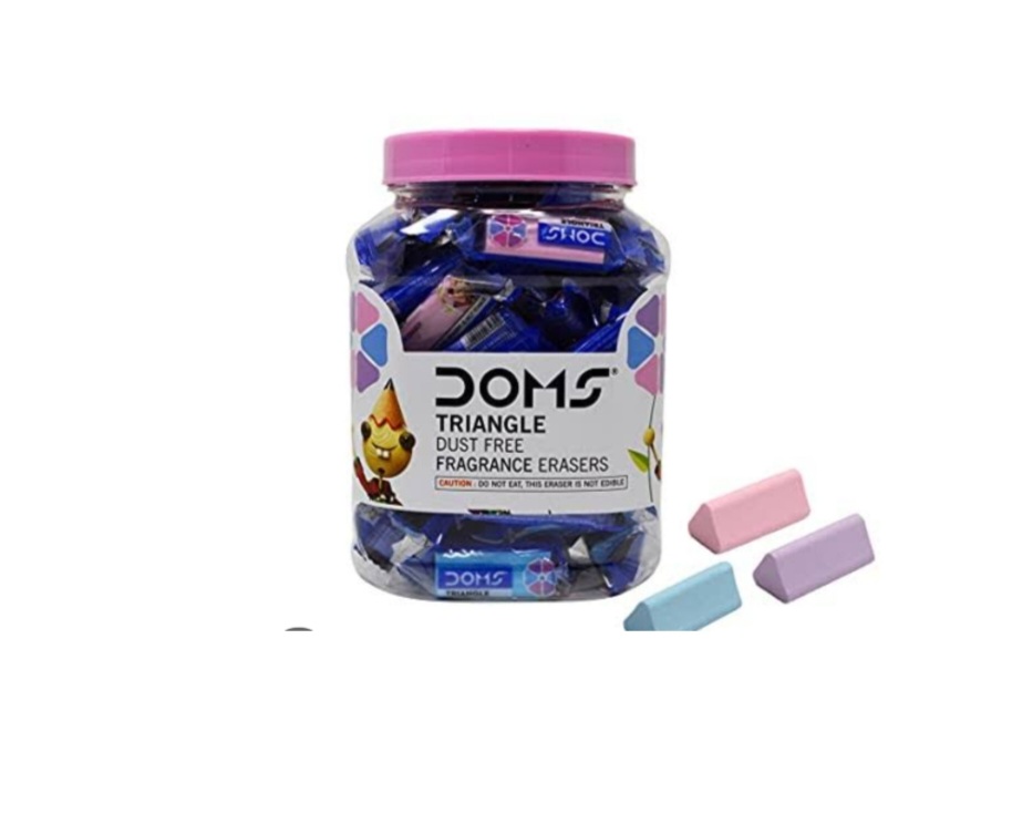 DOMS Triangle Dust Free Fragrance Eraser - Combo of 3pcs