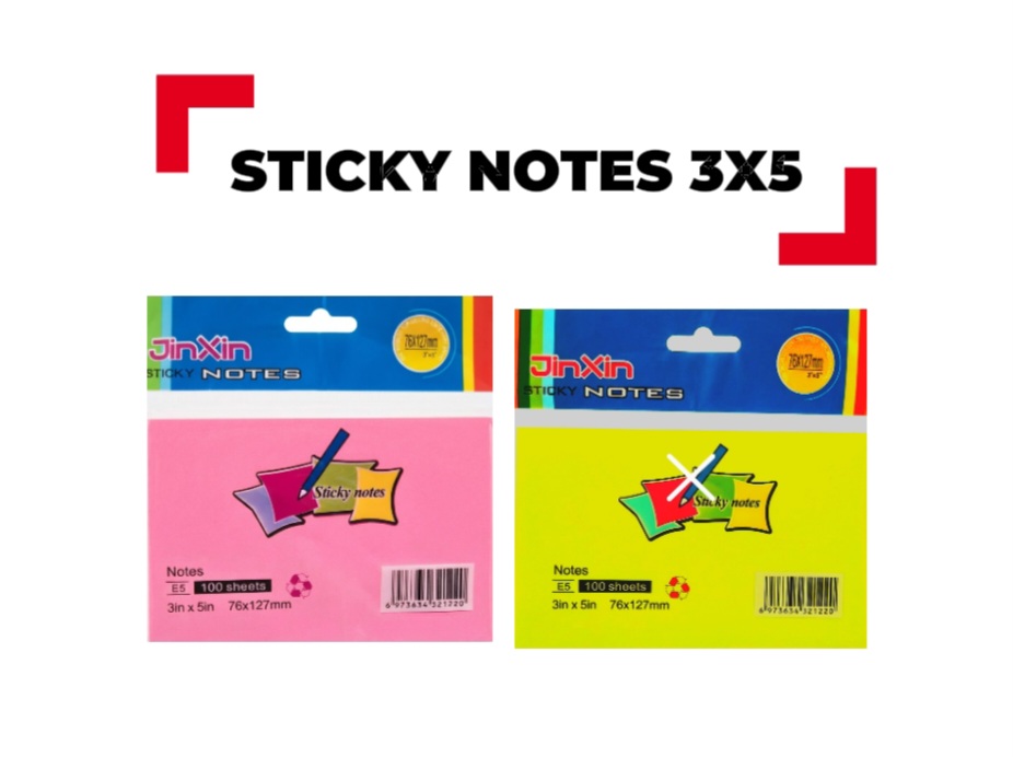 JINXIN STICKY NOTES 3X5 INC 12Pcs